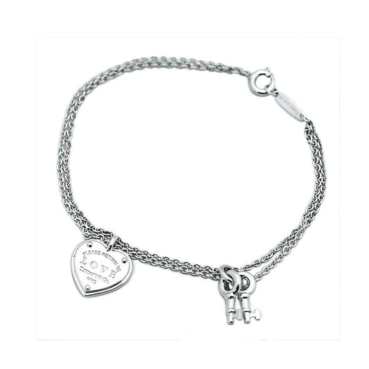 Tiffany Heart Tag Key 18K Gold Bracelet