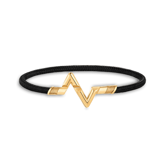Louis Vuitton Volt Upside Down Play Black 18K Gold Bracelet