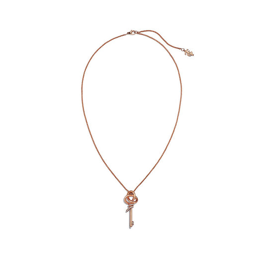 Tiffany Keys Woven Diamonds Medium 18K Gold Necklace