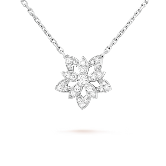 Lotus Openwork Pendant 18K Gold Necklace