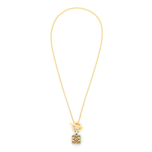 LOEWE Anagram Pendant 18K Gold Necklace