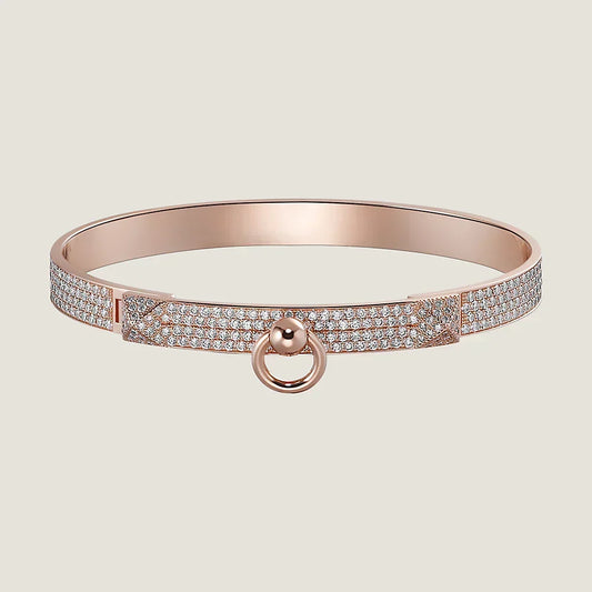 Hermes Collier De Chien Diamond 18K Gold Bracelet