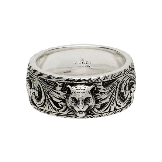 Double Gucci Feline Head Ring
