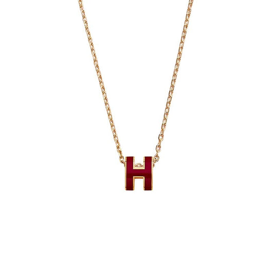 Hermes Mini Pop Red 18K Gold Necklace