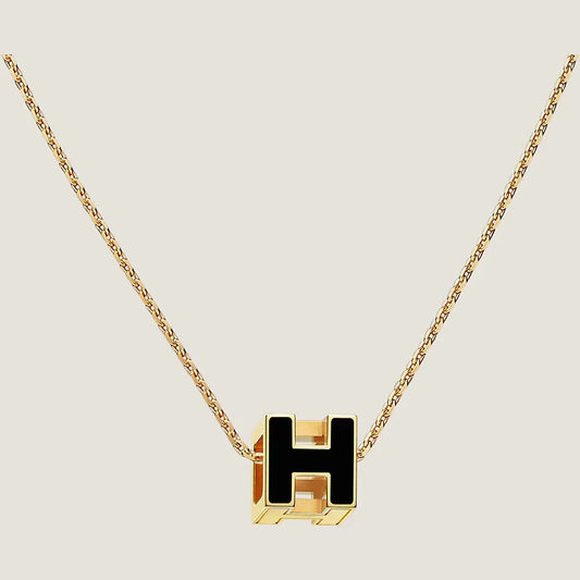 Hermes Cage D'H 18K Gold Necklace