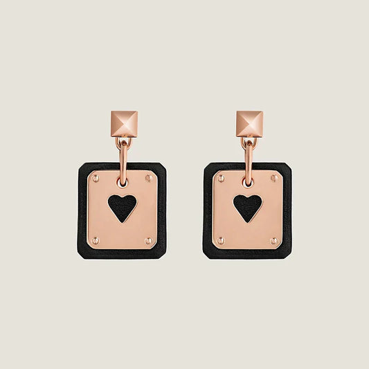 Hermes As De Celine Black 18K Gold Earrings