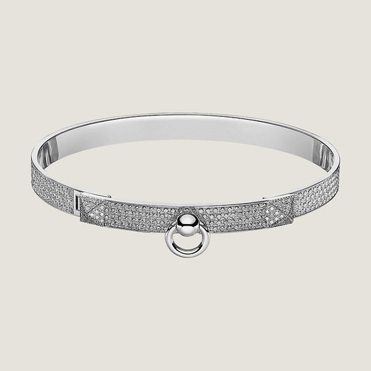 Hermes Collier De Chien Diamond 18K Gold Bracelet