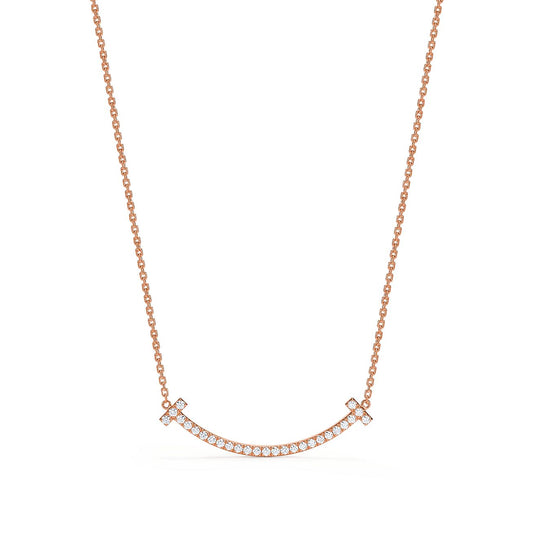 Tiffany Medium Diamond Pendant 18K Gold Necklace