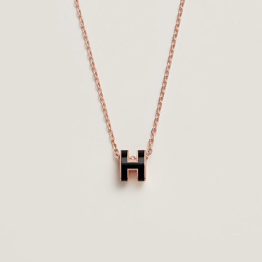 Hermes Mini Pop Black 18K Gold Necklace