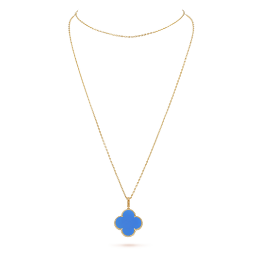 Magic Alhambra Agate Clover 18K Gold Necklace