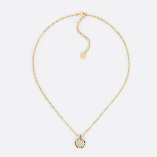 Dior Petit Multicolor Crystals 18K Gold Necklace