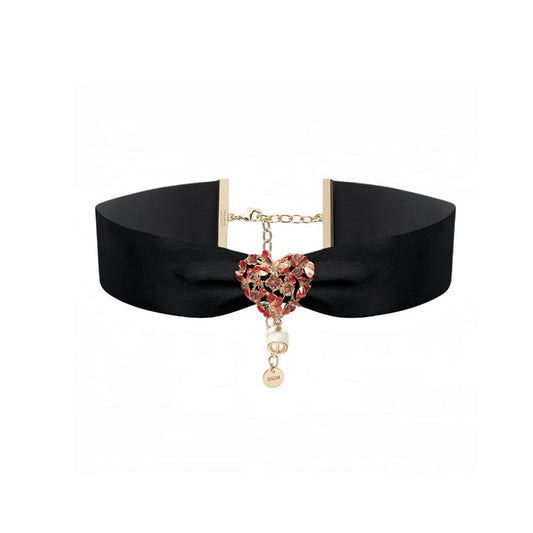 Dior 30 Montaigne Red Crystals Choker 18K Gold Necklace