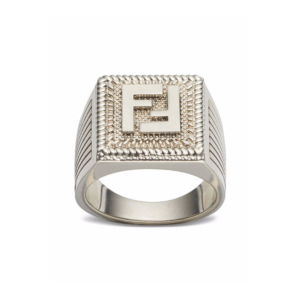 FF Guillochet 18K Gold Ring
