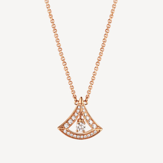 Bvlgari Dream Pave Diamond Openwork 18K Gold Necklace