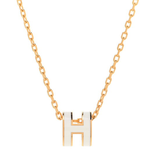Hermes Mini Pop White 18K Gold Necklace