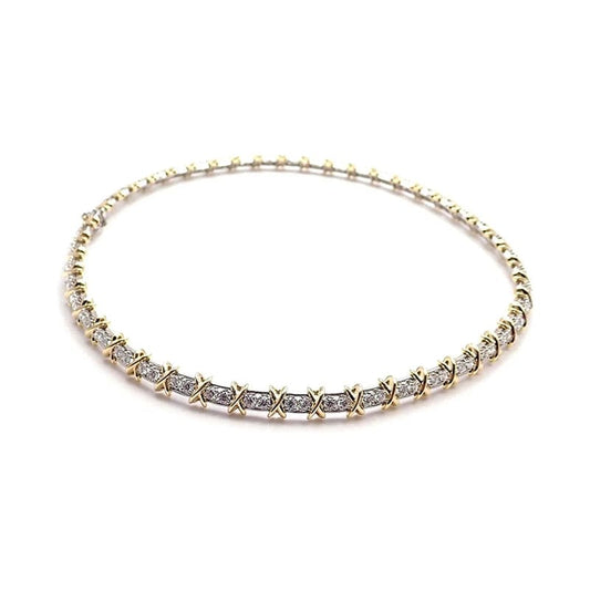 Tiffany Schlumberger Eighteen Stone Choker 18K Gold Necklace