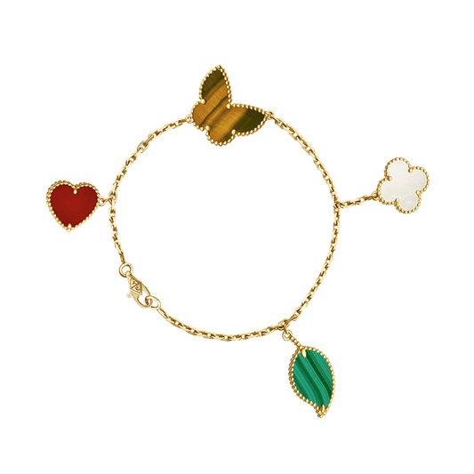 Lucky Alhambra Four Motifs Clover 18K Gold Bracelet