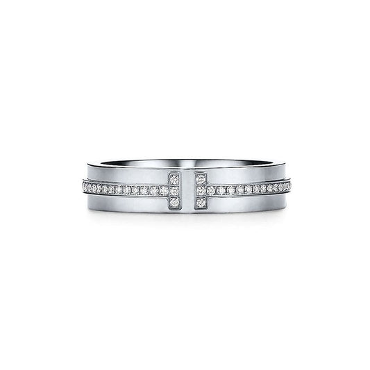 Tiffany Narrow Diamond 18K White Gold Ring