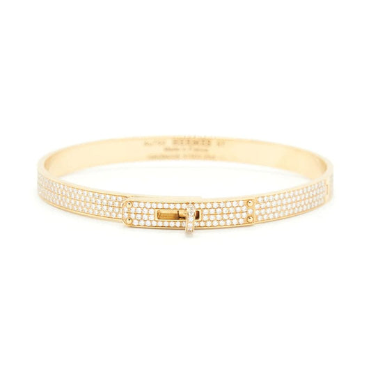Hermes Kelly Diamonds 18K Yellow Gold Bracelet