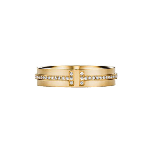 Tiffany Narrow Diamond 18K Yellow Gold Ring