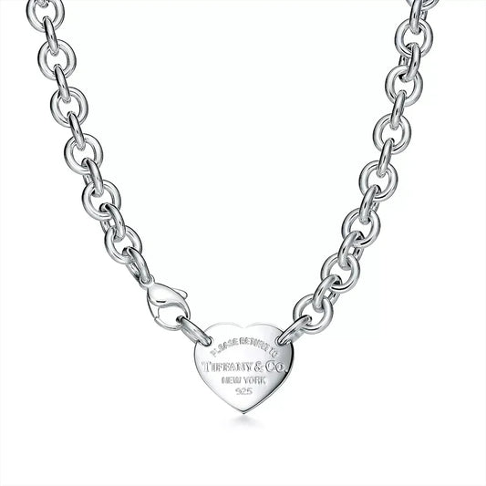 Tiffany Return to Heart Tag Chain Link 18K Gold Necklace