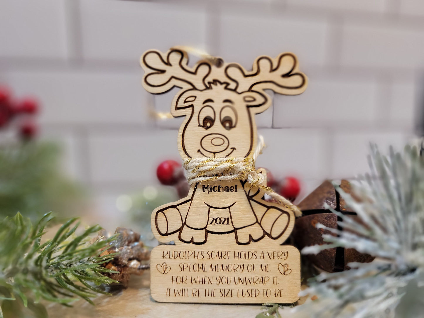 Personalized Rudolph Watch Me Grow Christmas Ornament