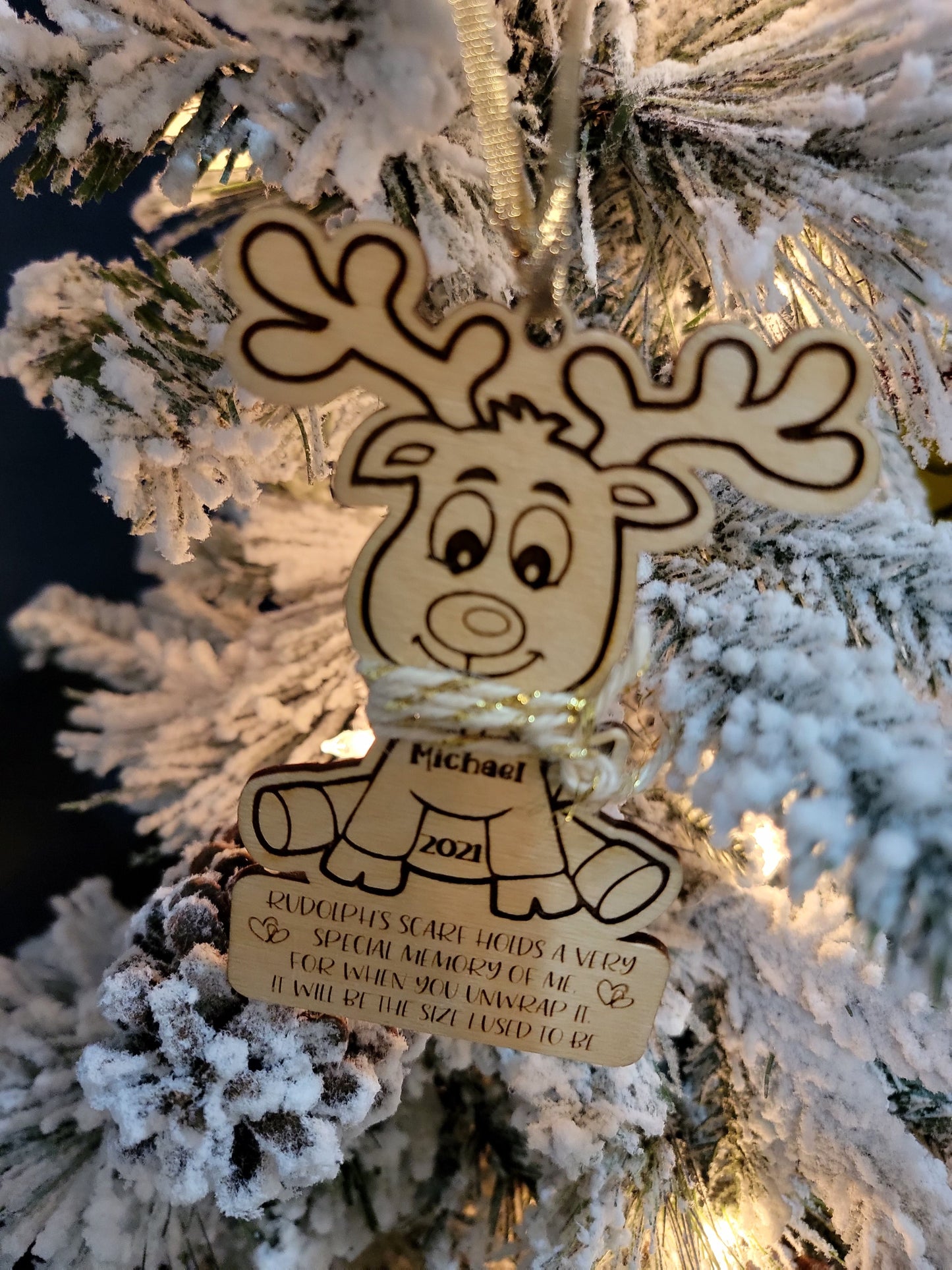 Personalized Rudolph Watch Me Grow Christmas Ornament