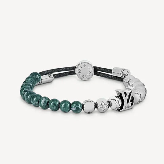 Louis Vuitton Beads Green 18K Gold Bracelet