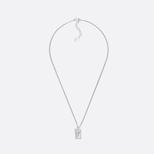 Dior Oblique Plate Pendant 18K Gold Necklace
