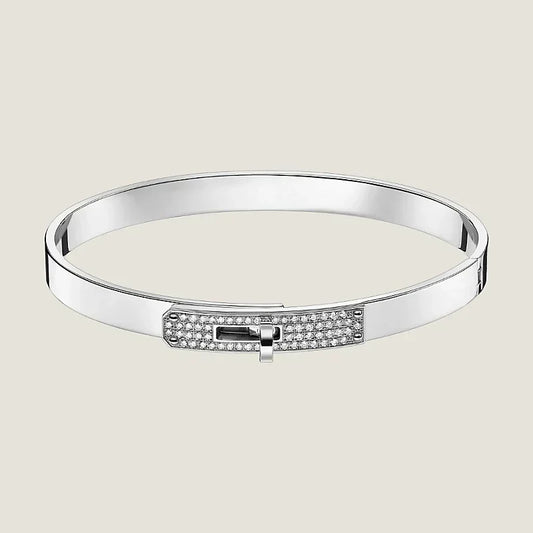 Hermes Kelly Small Model Diamond 18K Gold Bracelet