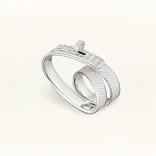 Hermes Kelly Gavroche Double 18K Gold Ring
