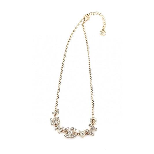 Chanel Script Diamonds 18K Gold Necklace