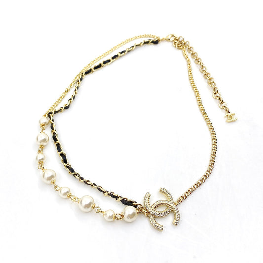 Chanel Pearls & Leather 18K Gold Necklace