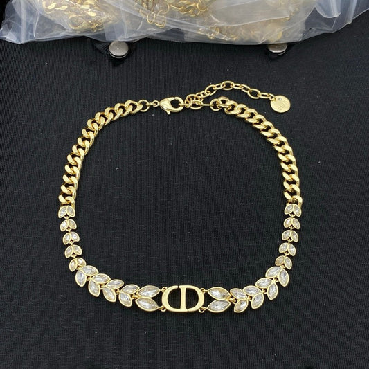 Dior Crystal Choker 18K Gold Necklace