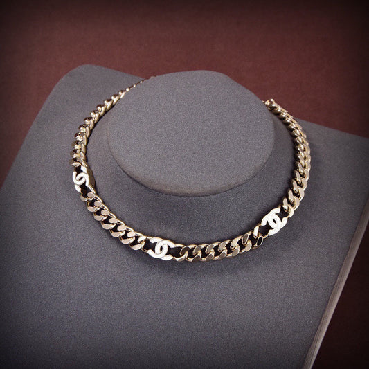 Chanel Crystals Choker 18K Gold Necklace