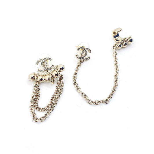 Chanel Chain 18K Gold Earrings