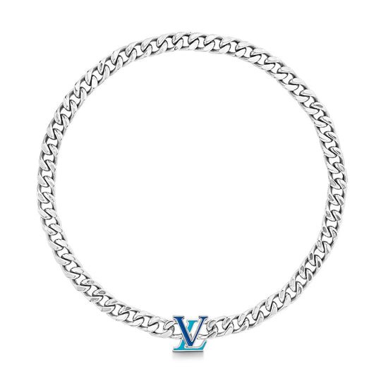 Louis Vuitton Blue Chain 18K Gold Necklace