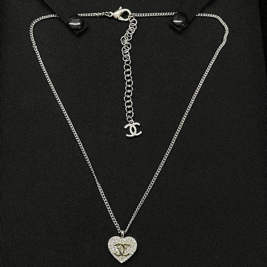 Chanel Diamond Heart 18K Gold Necklace