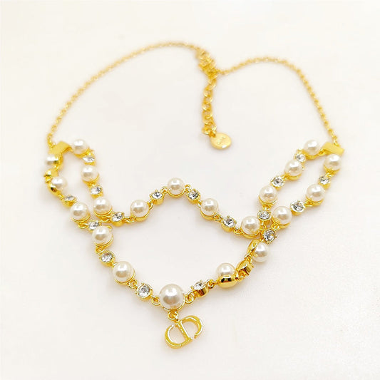 Dior Long Pearl Chain 18K Gold Necklace