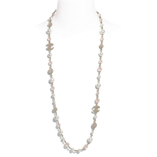 Chanel Black Pearl Diamond 18K Gold Necklace