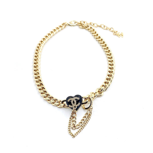 Chanel Black Choker 18K Gold Necklace