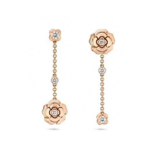 Chanel Camellia 18K Gold Earrings
