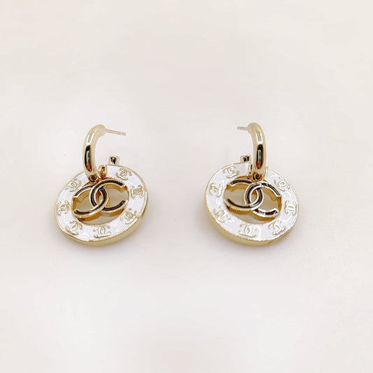 Chanel Circle 18K Gold Earrings