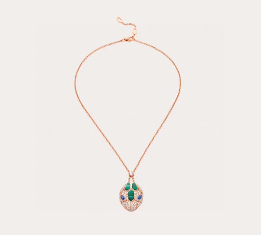 Bvlgari Serpenti Malachite 18K Gold Necklace