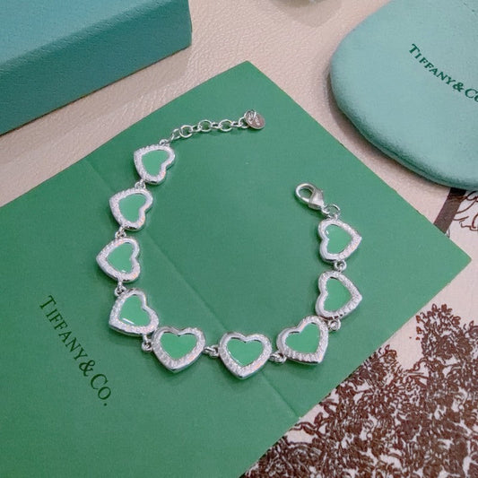 Tiffany Return to Green Heart Tag 18K Gold Bracelet