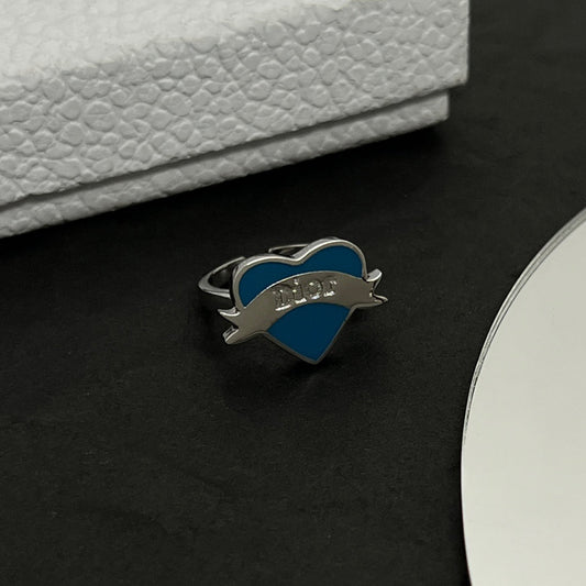 Dior Blue Heart 18K Gold Ring