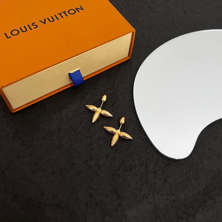 Louis Vuitton Louisette Stud 18K Gold Earrings