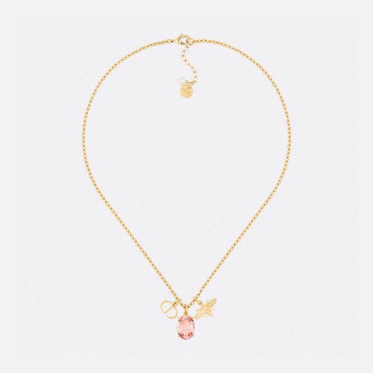 Dior Petit Pink Crystal 18K Gold Necklace