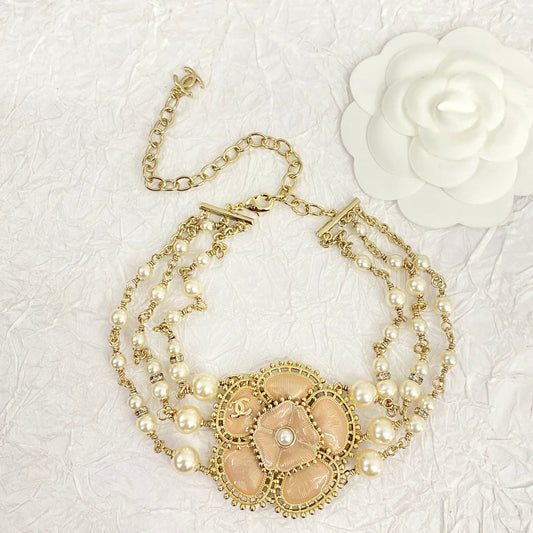 Chanel Camellia Choker 18K Gold Necklace