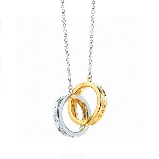 Tiffany 1837 Interlocking Circles Pendant 18K Gold Necklace
